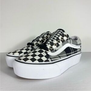 Vans Old Skool Platform Checkerboard Sneakers